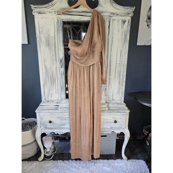 Anthropologie One-Shoulder Metallic Jumpsuit - New Size 6 - Picture 5 of 5